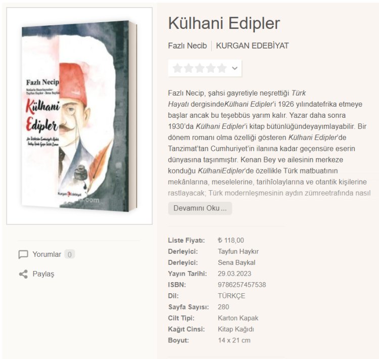 Külhani Edipler Derleme Çalışmam
