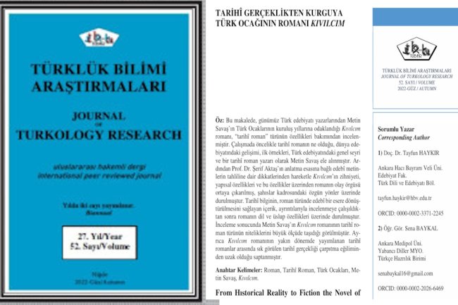 Tarihi Gerçeklikten Kurguya Türk Ocağının Romanı Kıvılcım